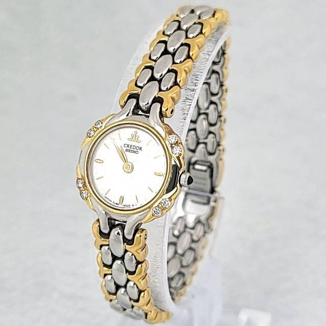 ☆【美品稼働品】SEIKO セイコー クレドール SS×18KT 8Pダイヤ-