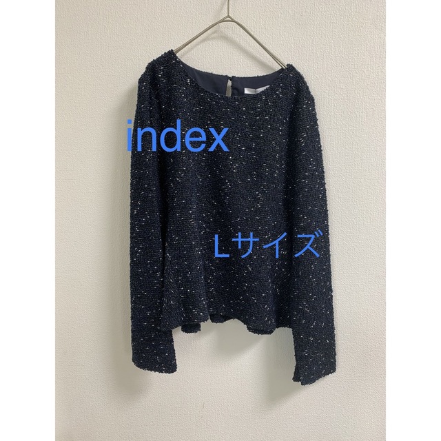 INDEX(インデックス)の3384 index バックフレアトップス　ネイビー　Lサイズ レディースのトップス(カットソー(長袖/七分))の商品写真