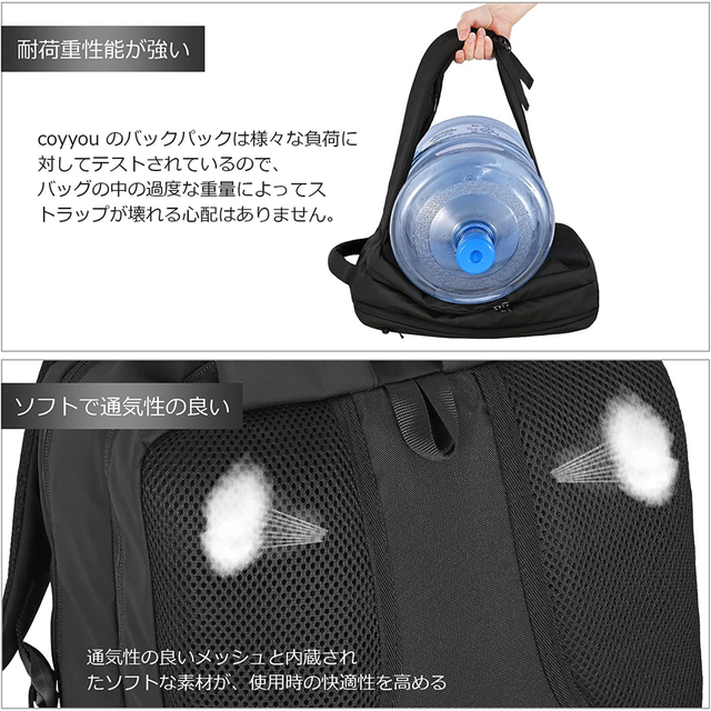 ビジネスバッグ　ビジネスリュック  大容量 防水軽量 通勤　USBポート メンズのバッグ(バッグパック/リュック)の商品写真
