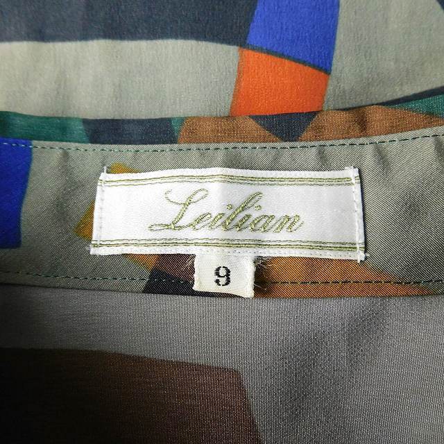 leilian(レリアン)のレリアン シャツ 柄シャツ 長袖 ステンカラー オーバーサイズ 総柄 9 カーキ レディースのトップス(シャツ/ブラウス(長袖/七分))の商品写真