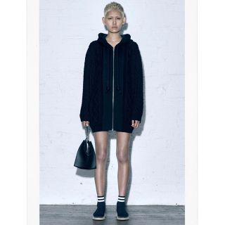 T by ALEXANDER WANG 18s ニット切替パーカーブルゾン 男女-