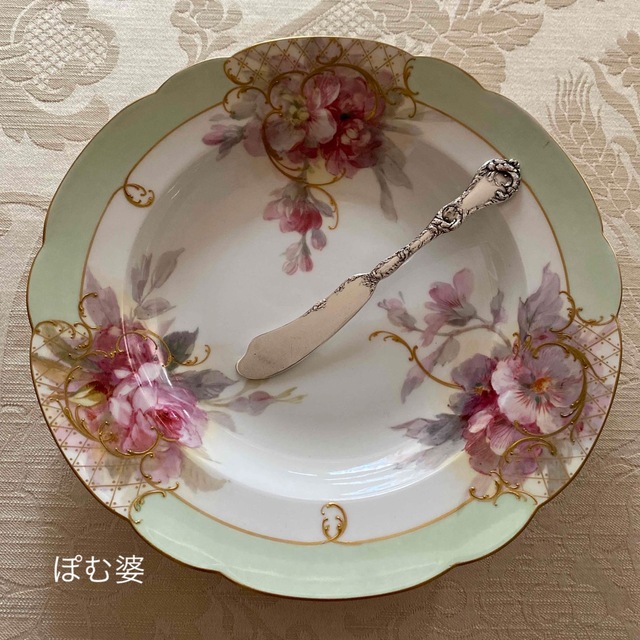 【リード＆バートン】純銀 バターナイフ「Les Cinq Fleurs」