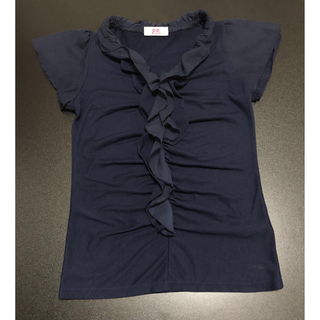 リュリュ(RyuRyu)のオフィスカジュアル　ブラウス紺　半袖(Tシャツ(半袖/袖なし))