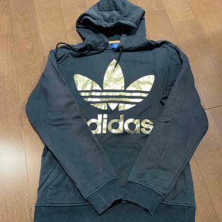 オリジナルス(Originals（adidas）)のadidas original 黒金パーカー　プルオーバー(パーカー)