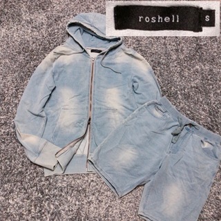 ロシェル(Roshell)の最終値下げしました⭐︎デニム風　ダメージ  ジップアップパーカー&ショートパンツ(パーカー)
