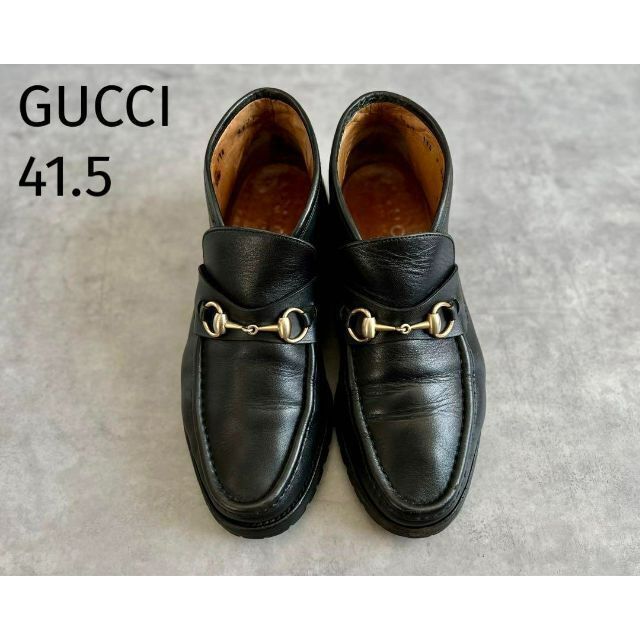 41.5 GUCCI グッチ ブーツ ホースビット ブラック ローファー 黒26