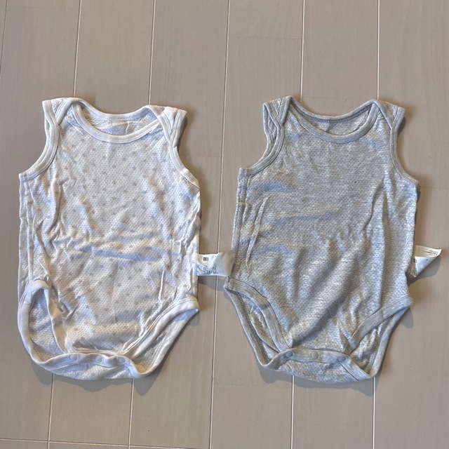 UNIQLO 【2着セット】ユニクロ コットンメッシュボディ肌着 70 ベビー肌着 ロンパースの通販 by ぽん UNIQLO 肌着 2着セット 70