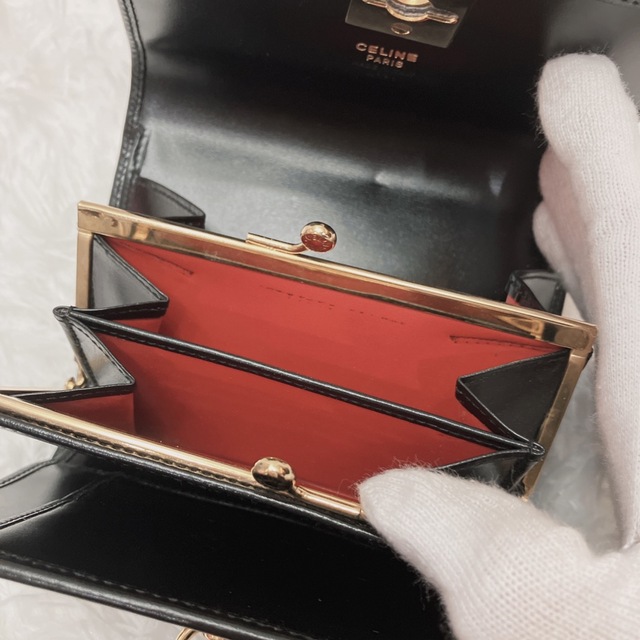 celine - 未使用保管品 セリーヌ ガンチーニ がま口 三つ折り財布