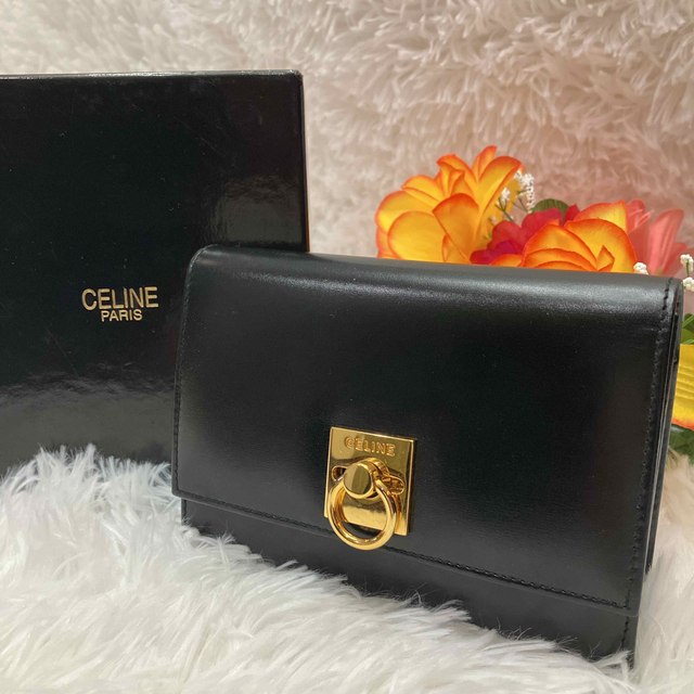 celine - 未使用保管品 セリーヌ ガンチーニ がま口 三つ折り財布