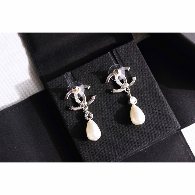 CHANEL 22C 2022aw パール クリスタル ストラス ピアス 美品