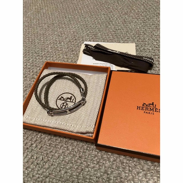 HERMES レザーブレスレット リル ドゥブルトゥール-