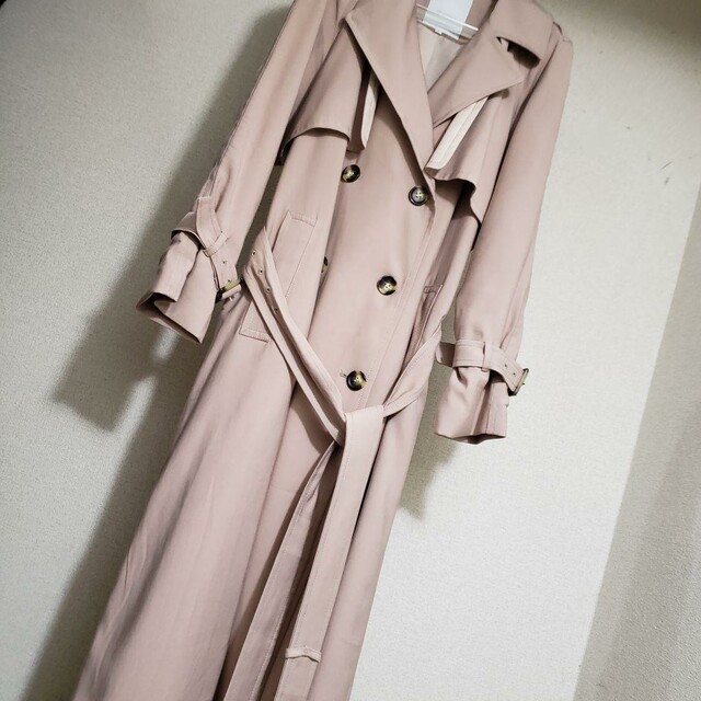 British classic long coat ピンク