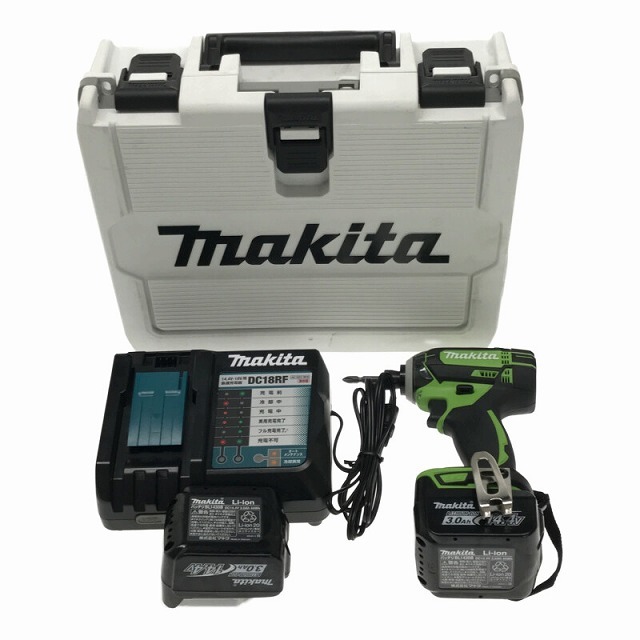 ☆極美品☆ makita マキタ 14.4V 充電式インパクトドライバ TD138DRFXL ライム バッテリー2個(BL1430B)付き 充電器(DC18RF)付き 69543