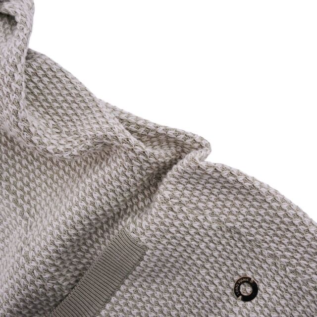 美品 ロロピアーナ Loro Piana ニット ジャケット テーラードジャケット シングル シルク コットン アウター レディース 40(M相当) ホワイト/グレー