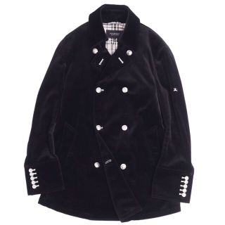 バーバリーブルーレーベル(BURBERRY BLUE LABEL)の美品 バーバリー ブラックレーベル BURBERRY BLACK LABEL ジャケット ナポレオンジャケット ダブルブレスト ベロア アウター メンズ M ブラック(その他)