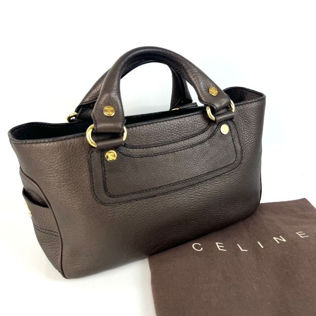 CELINE セリーヌ ブギーバック レザー ハンドバッグ ブラウン