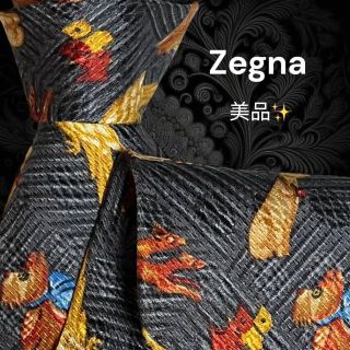 エルメネジルドゼニア(Ermenegildo Zegna)の【高級ネクタイ✨美品✨】エルメネジルドゼニア ダークグレー 総柄(ネクタイ)