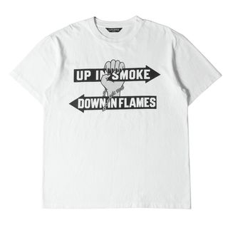 クーティー(COOTIE)のCOOTIE クーティー Tシャツ グラフィック プリント クルーネックTシャツ Print S/S Tee UP IN SMOKE 17AW ホワイト 白 M トップス カットソー 半袖 【メンズ】【中古】(Tシャツ/カットソー(半袖/袖なし))