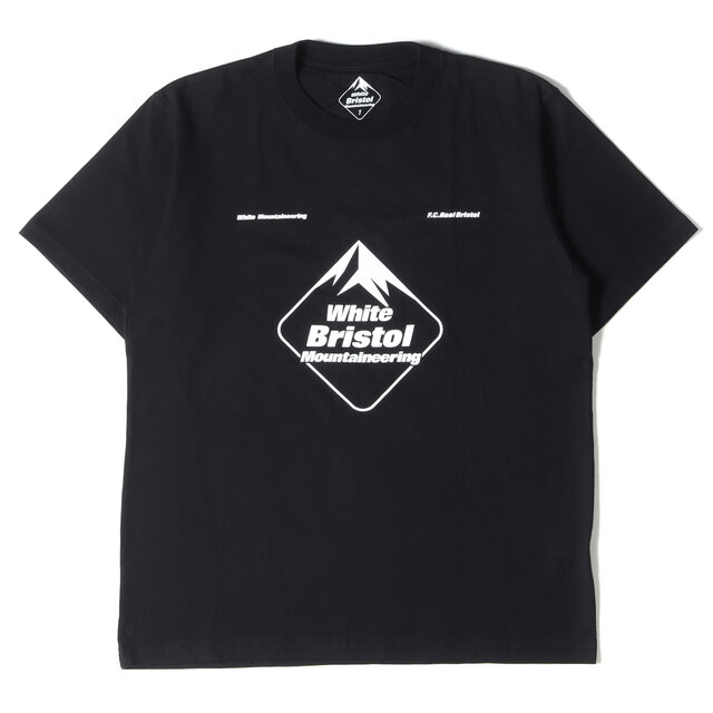 F.C.Real Bristol エフシーレアルブリストル Tシャツ White Mountaineering コラボエンブレム クルーネックTシャツ EMBLEM TEE 22AW ブラック 黒 1 トップス カットソー 半袖 コラボ 【メンズ】【中古】【美品】 お得セール sk.adelicenter.eu