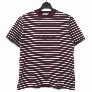 ゲス(GUESS)のゲス GUESS グリーン レーベル  ロゴ ボーダーＴシャツ S  ボルドー (Tシャツ/カットソー(半袖/袖なし))