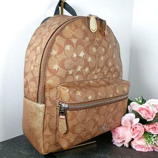 コーチ(COACH)の【美品】 COACH コーチ リュック バックパック 星 スター シグネチャー(リュック/バックパック)