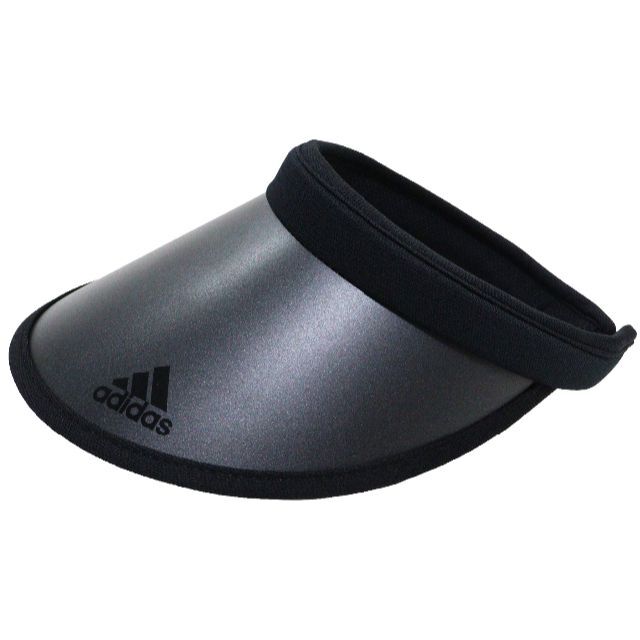 adidas(アディダス)のadidas アディダス サンバイザー 3ストライプUVカット90％ブラック新品 レディースの帽子(その他)の商品写真