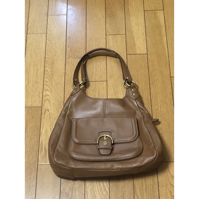 <美品>コーチ coach バッグ　レザー　ブラウン