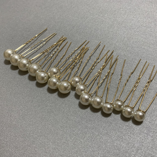 パールピン Uピン ヘアピン へアドレス 16pc 成人式 結婚式 洋装 和装の通販 by R|ラクマ
