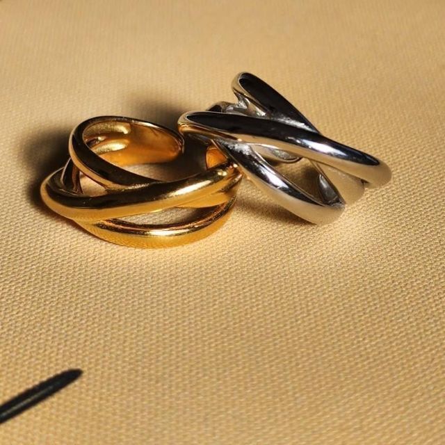 【シルバー/US6】stainless volume ring R5R004 レディースのアクセサリー(リング(指輪))の商品写真