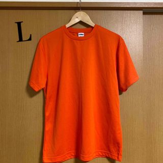 オレンジTシャツ　Ｌサイズ　ポリエステル100% メンズ(Tシャツ/カットソー(半袖/袖なし))