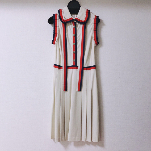 美品】◇GUCCI◇ジャージー ノースリーブワンピース ホワイト XS-