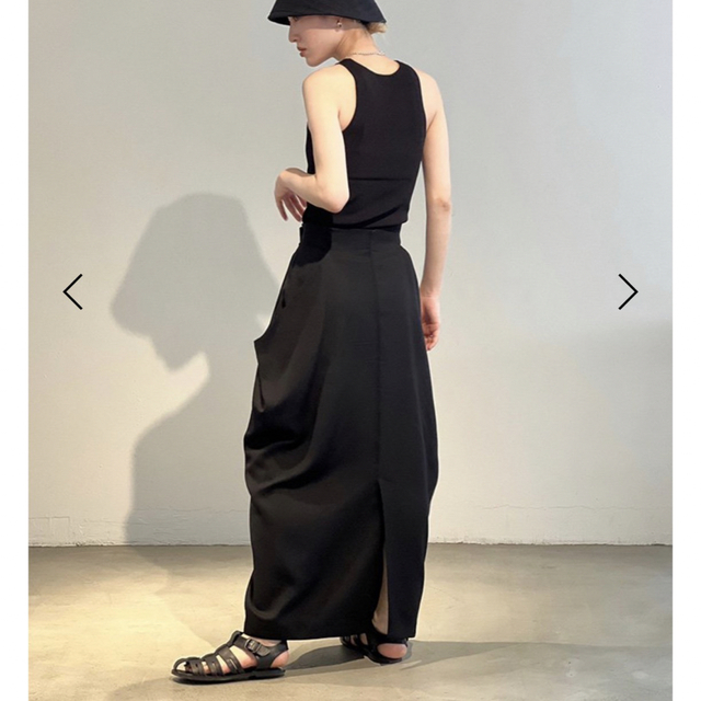 todayful ドレープサテンスカート　ブラック | フリマアプリ ラクマ