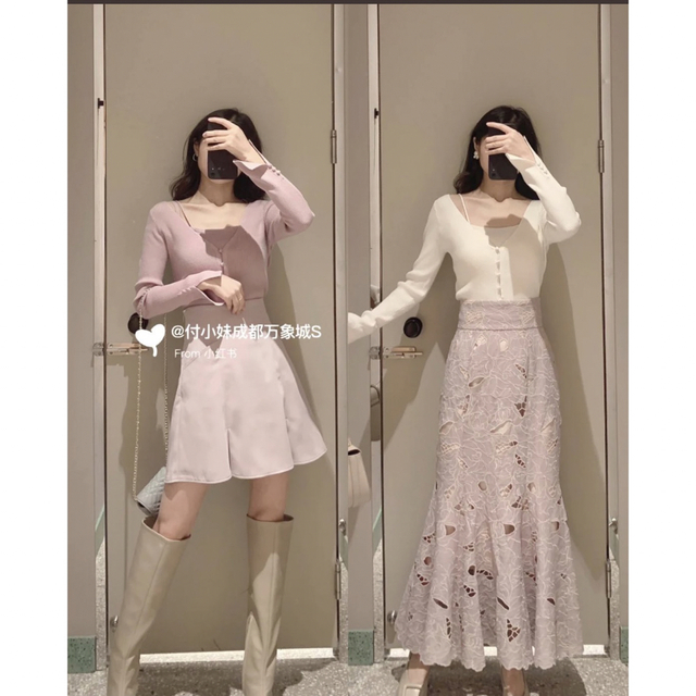 snidel カーデ&カップインキャミセット