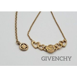 【ロング】givenchy ゴールドネックレス　ハート　ロゴ　ロングチェーン