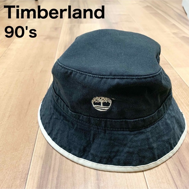 Timberland(ティンバーランド)の90s ティンバーランド バケットハット メンズ 黒 刺繍ロゴ ワンポイントロゴ メンズの帽子(ハット)の商品写真