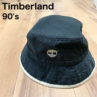 ティンバーランド(Timberland)の90s ティンバーランド バケットハット メンズ 黒 刺繍ロゴ ワンポイントロゴ(ハット)