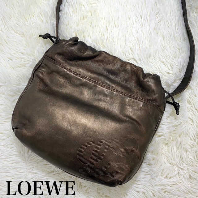 美品✨LOEWE ロエベ ショルダーバッグ アナグラム ナッパレザー おて