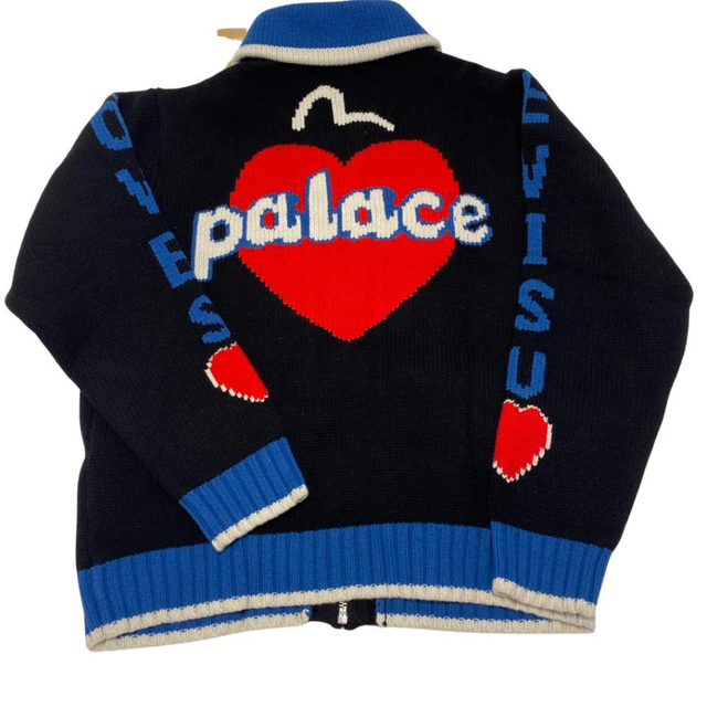 PALACE - Palace Evisu Cowichan Knit Black,XL.の通販 by Rico's shop ...