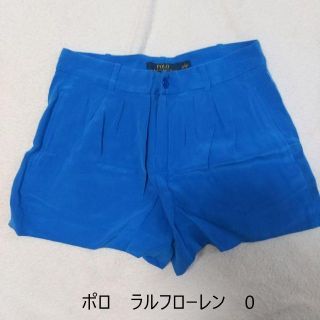 ラルフローレン(Ralph Lauren)のポロ　ラルフローレン　0 XS ショートパンツ　サテン　ブルー　厚手(パンツ/スパッツ)