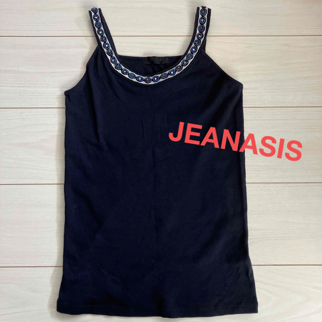 JEANASIS(ジーナシス)のジーナシス　キャミソール　FREE SIZE　ビジュー　ビーズ　レディース レディースのトップス(キャミソール)の商品写真