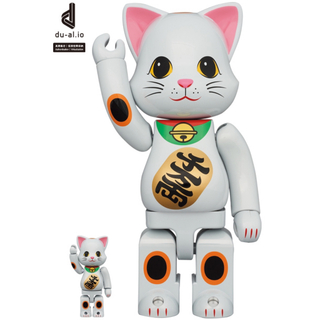 ベアブリック(BE@RBRICK)の【新品未開封】NY@BRICK 招き猫　白メッキ　100%＆400%(その他)