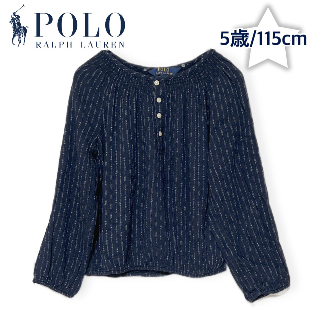 Ralph Lauren(ラルフローレン)の【kids】ラルフローレン ギャザーブラウス スモックブラウス 100〜120 キッズ/ベビー/マタニティのキッズ服女の子用(90cm~)(ブラウス)の商品写真