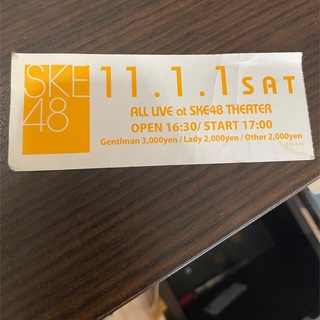 エスケーイーフォーティーエイト(SKE48)のske 劇場 チケット 半券 元旦公演 2011年(アイドルグッズ)