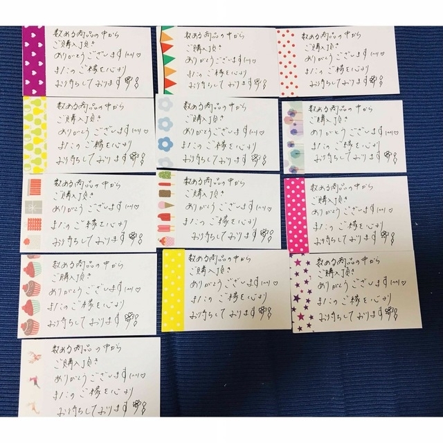 ハンドメイド☆手書き サンキューカード 1000枚の通販 by 0612ma's