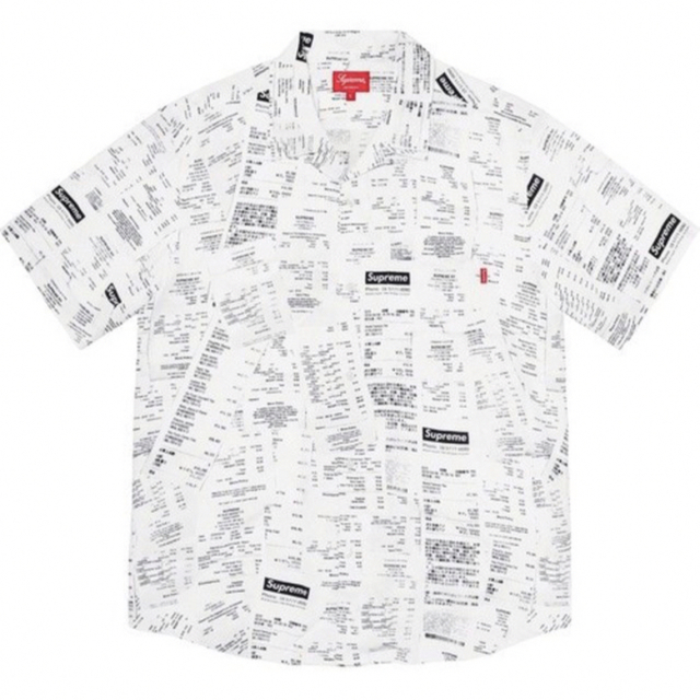 Supreme Receipts Rayon S/S Shirt White M