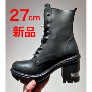 新品❗️NEW ROCK パンク超厚底ヒールブーツ ブラック 27cmの通販 by