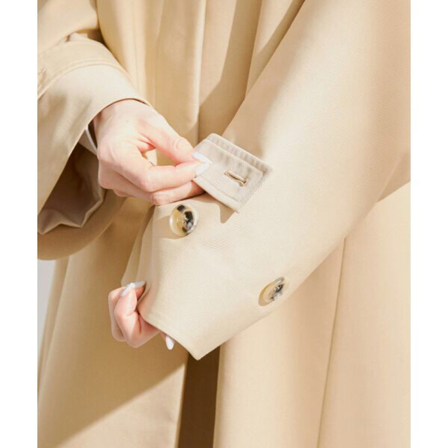 ROPE’(ロペ)の新品 ROPE 人気 シャンブレーステンカラーコート ベージュ 36 レディースのジャケット/アウター(ロングコート)の商品写真