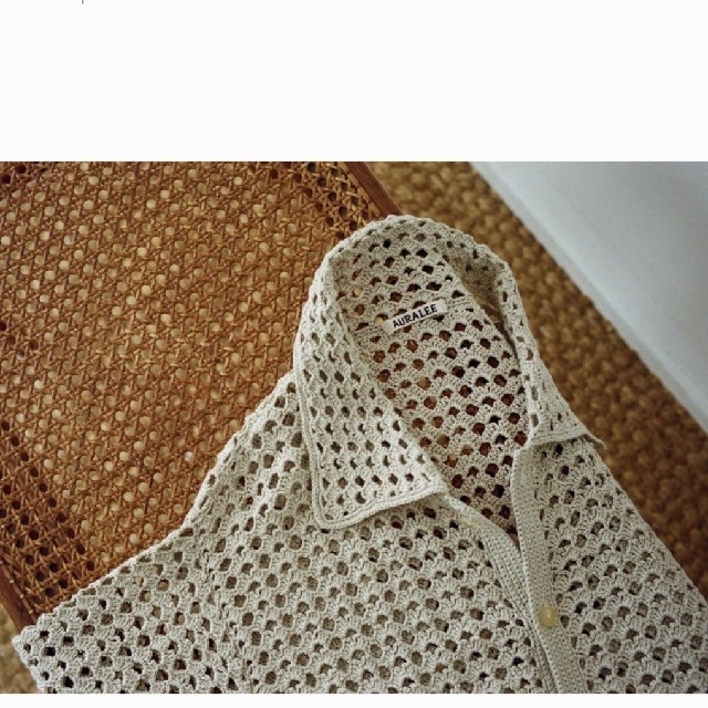 新品未使用】AURALEE ハンドクロシェ コットンニットシャツ | nort.swiss