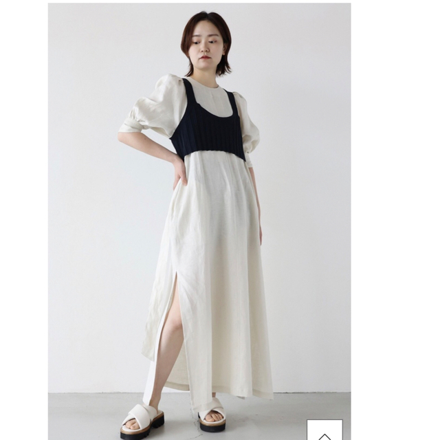【新品】HYKE LINEN MAXI DRESS サイズ1 OATMEAL