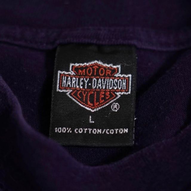 Harley Davidson(ハーレーダビッドソン)のハーレーダビットソン　Tシャツ　両面プリント　USA製　ネイビー　Lサイズ メンズのトップス(Tシャツ/カットソー(半袖/袖なし))の商品写真